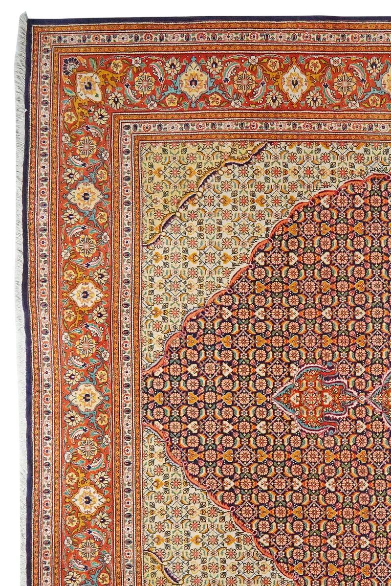 Tabriz Old · Handgeknüpft – Blau, 346x250 cm