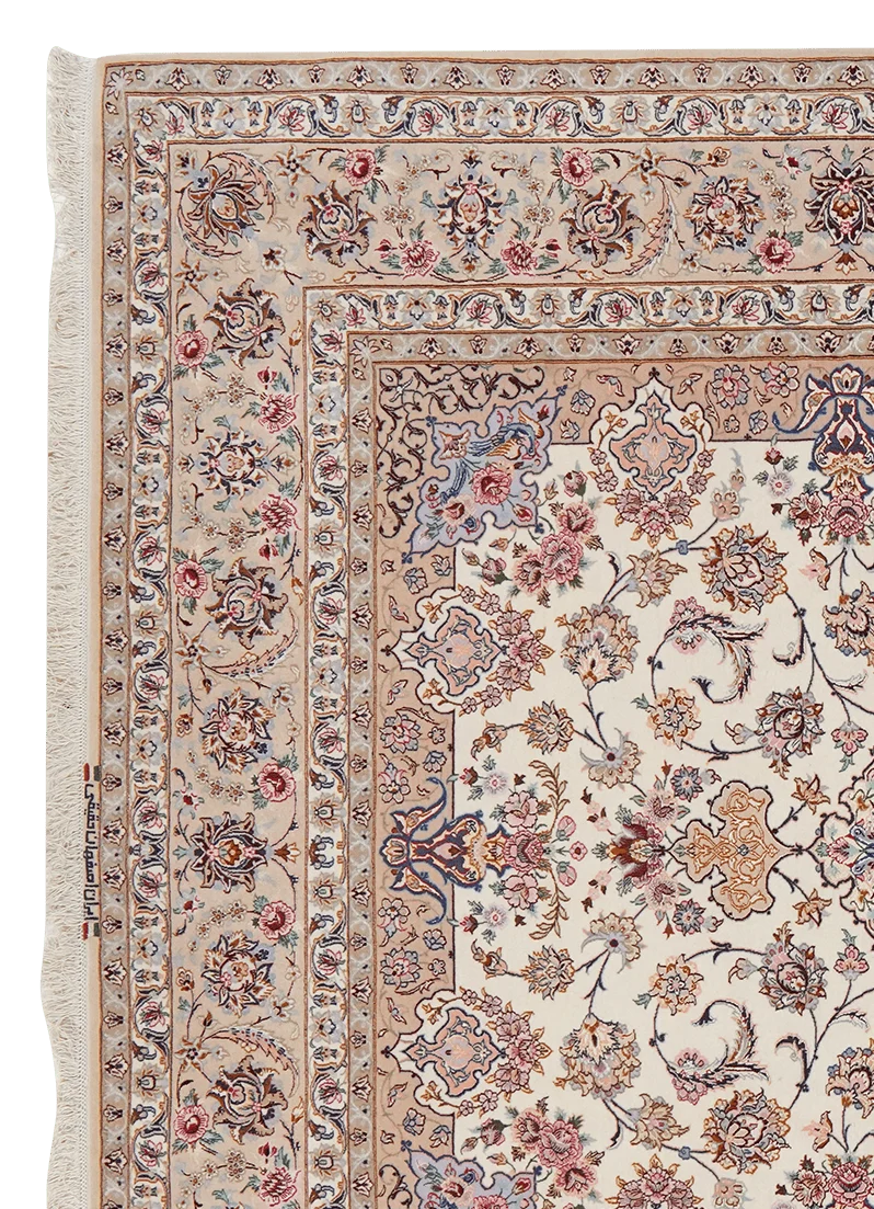 Isfahan · Handgeknüpft – Beige, 305x208 cm