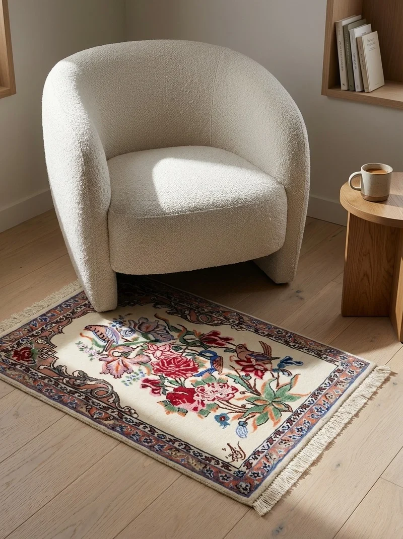 Isfahan · Handgeknüpft – Beige, 52x38 cm