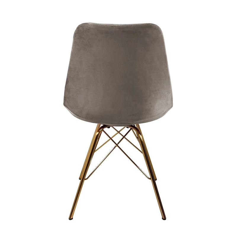 Samtstuhl Taupe - Gold Gestell