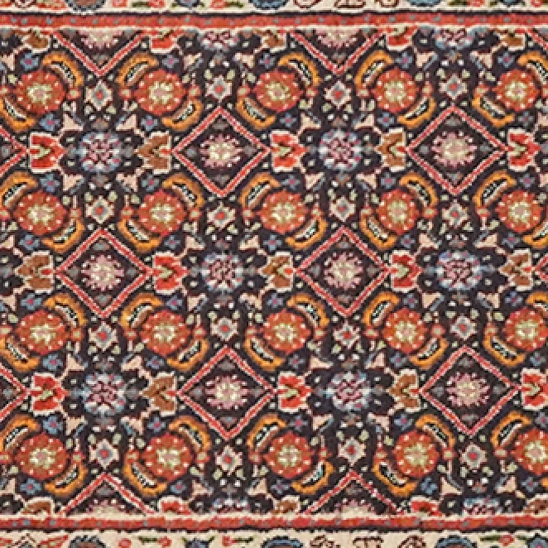Moud Mahi · Handgeknüpft – Blau, 200x49 cm