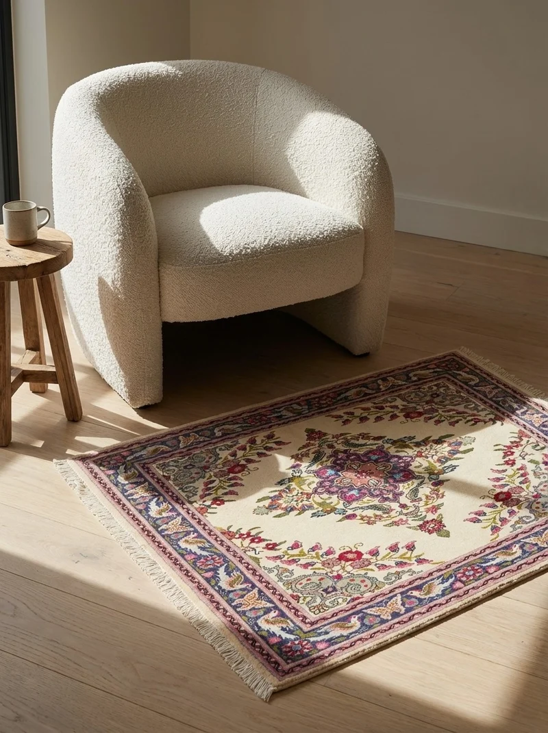 Tabriz 50 Raj · Handgeknüpft – Beige, 85x62 cm