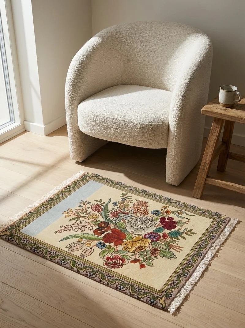 Tabriz Old · Handgeknüpft – Beige, 63x53 cm