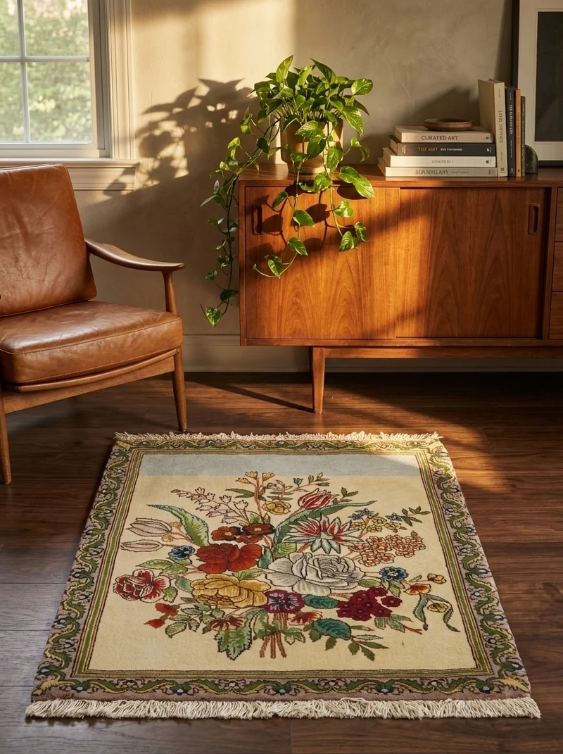 Tabriz Old · Handgeknüpft – Beige, 63x53 cm