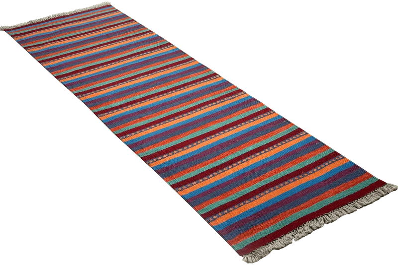 Kelim Gashgai · Handgewebt – Bunt, 195x60 cm