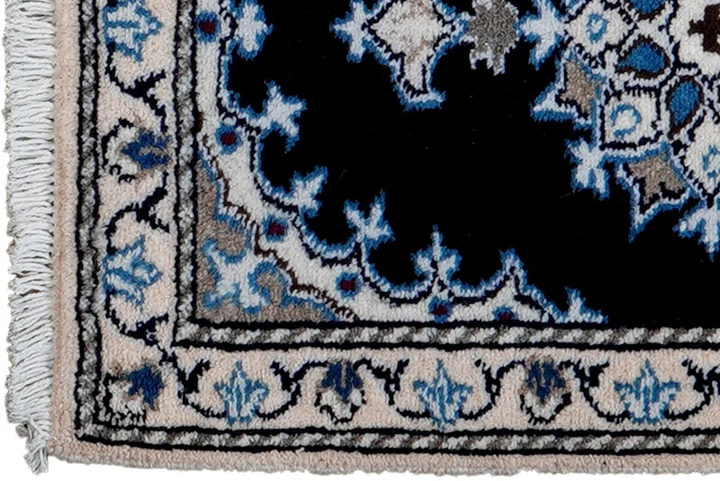 Nain 12La · Handgeknüpft – Blau, 62x41 cm