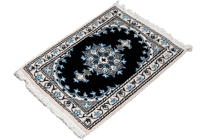 Nain 12La · Handgeknüpft – Blau, 62x41 cm