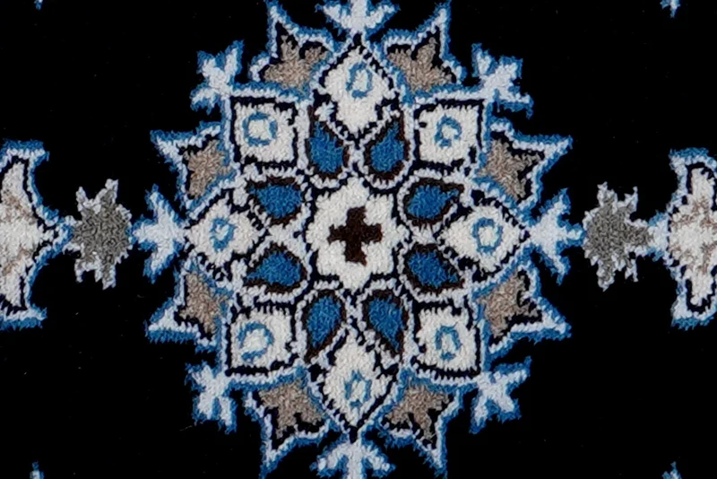 Nain 12La · Handgeknüpft – Blau, 62x41 cm