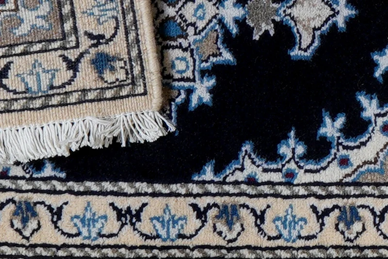 Nain 12La · Handgeknüpft – Blau, 62x41 cm