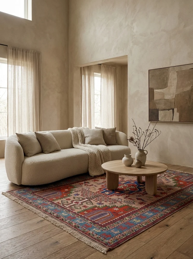 Sumak Shahsavan · Handgewebt – Beige, 185x125 cm