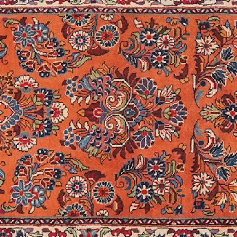 Sarough · Handgeknüpft – Orange, 392x79 cm
