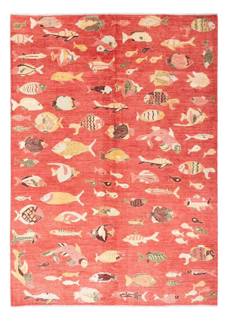 Designer Teppich 205x296cm - mehrfarbig