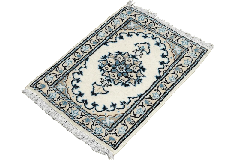Nain 12La · Handgeknüpft – Beige, 63x39 cm