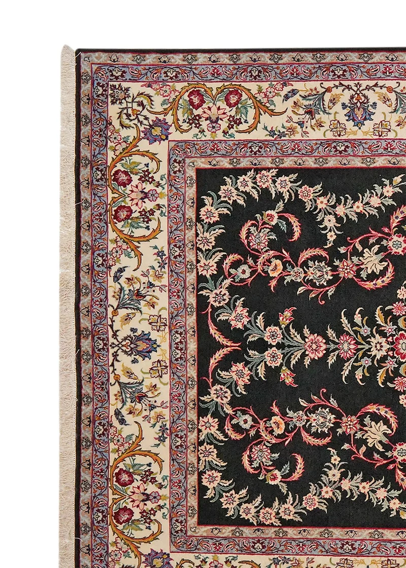 Isfahan · Handgeknüpft – Schwarz, 238x155 cm