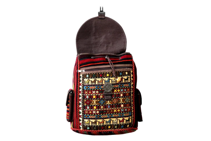 Kelim Bag · Handgefertigt – Bunt, 43x36 cm