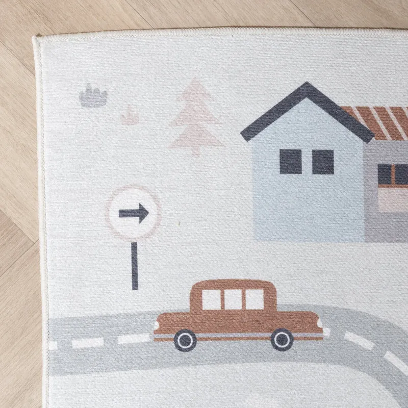 Auto Spielteppich - Rocky Ride Weiß