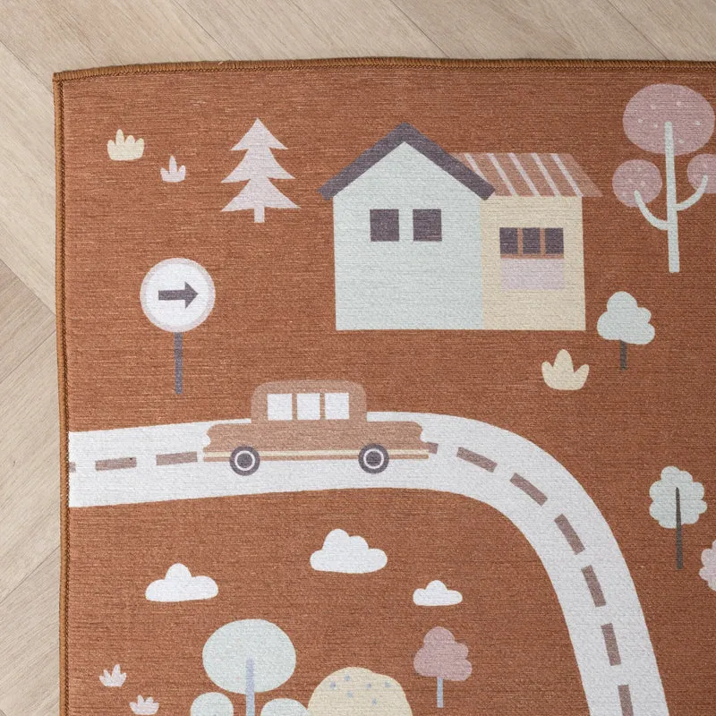 Auto Spielteppich - Rocky Ride Terracotta