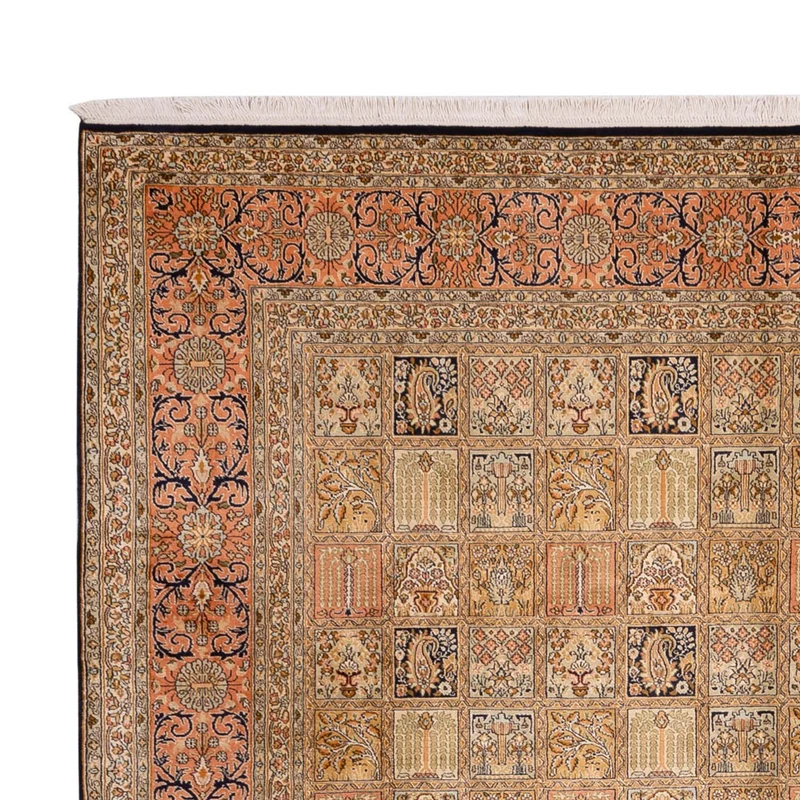 Seidenteppich - Kaschmir Seide - 246 x 339 cm - dunkelbeige