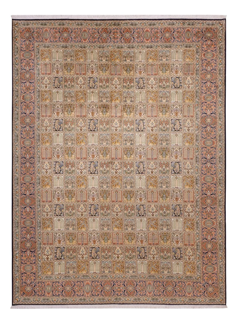 Kaschmir Seide Teppich 246x330cm - Orientteppich - dunkelbeige