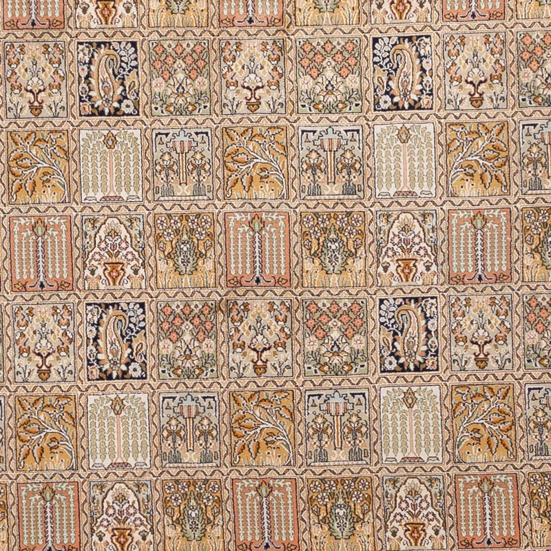 Kaschmir Seide Teppich 246x330cm - Orientteppich - dunkelbeige