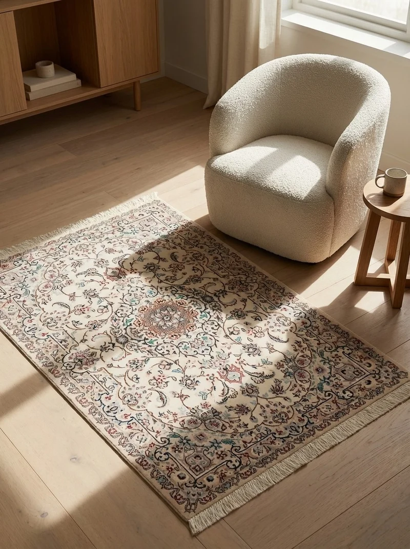 Nain 6La · Handgeknüpft – Beige, 122x80 cm