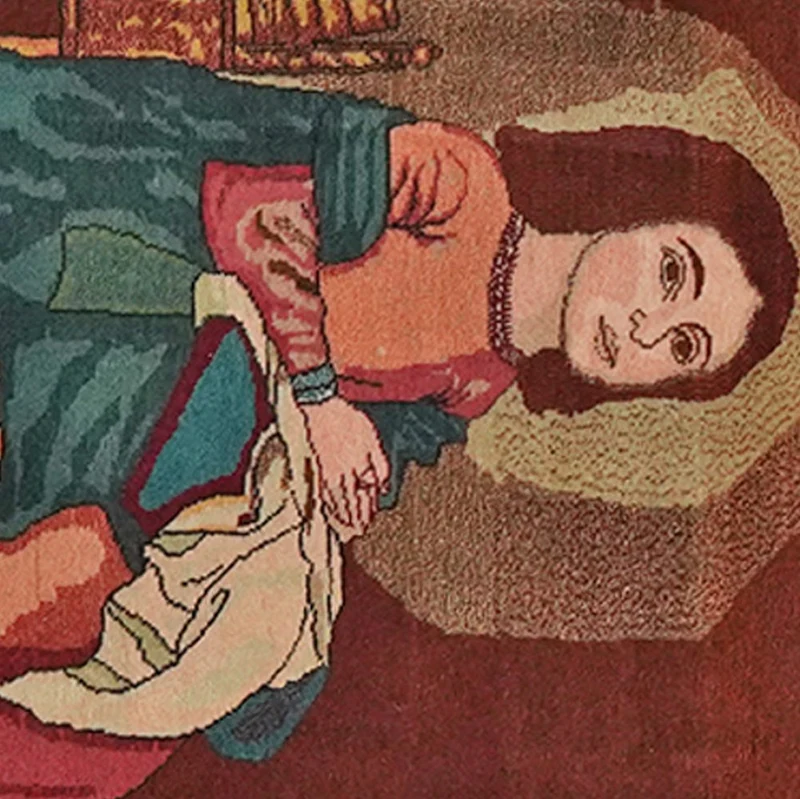 Tabriz Graphic · Handgeknüpft – Braun, 70x60 cm