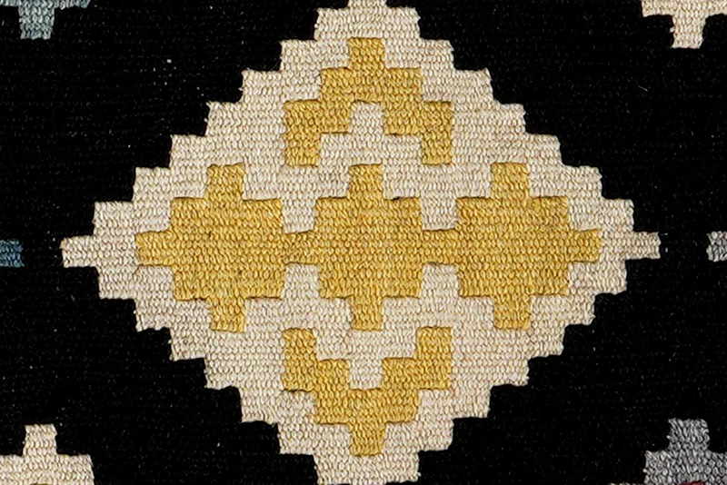 Kelim Gashgai · Handgewebt – Schwarz, 59x42 cm
