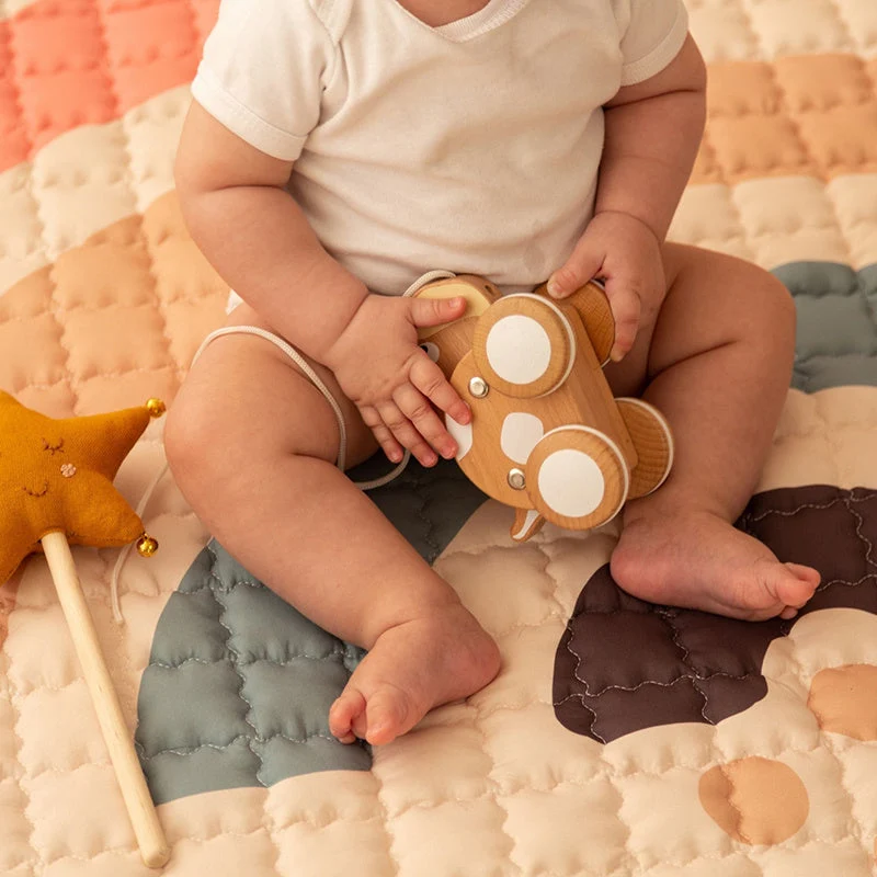 Spielteppich Baby Rund - Noa Regenbogen Bunt