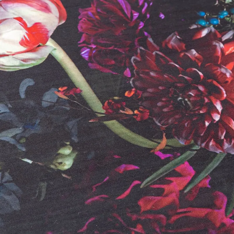 Teppich Floral - Florine Schwarz Rosa