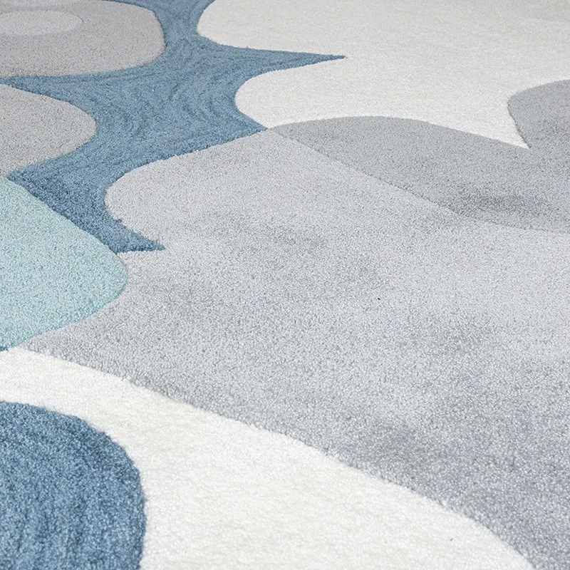 Teppich Floral - Zeso Floral Blau Grau