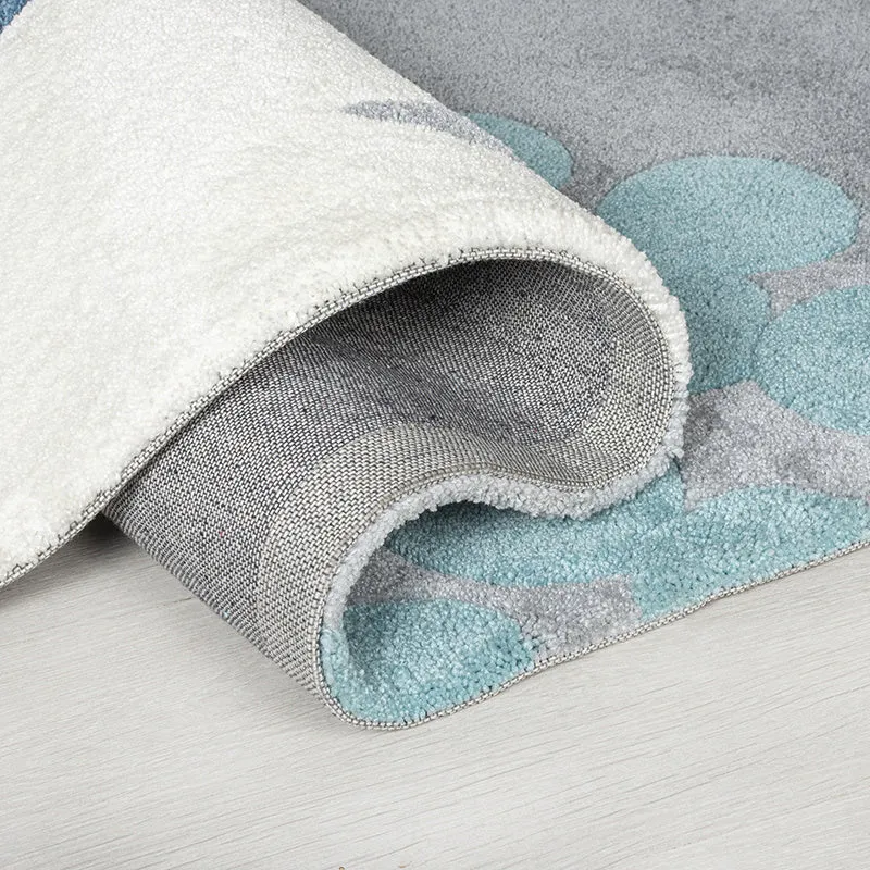 Teppich Floral - Zeso Floral Blau Grau