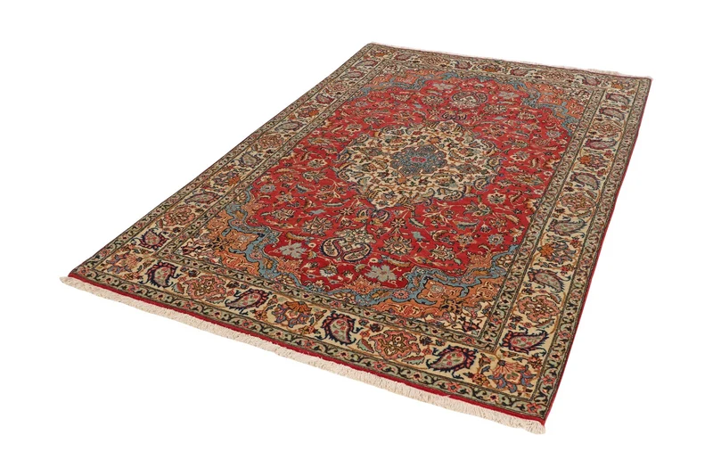 Tabriz Old · Handgeknüpft – Rot, 213x142 cm