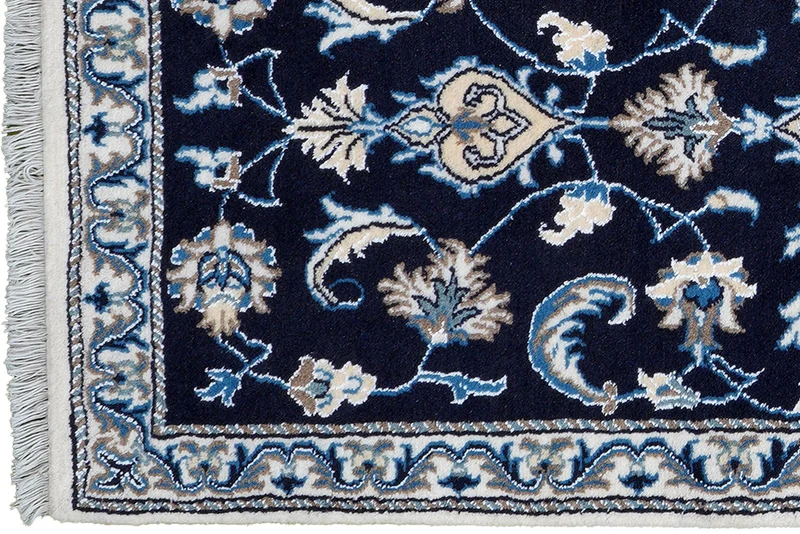 Nain 12La · Handgeknüpft – Blau, 144x67 cm