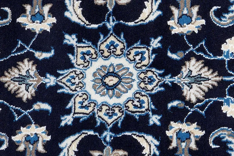 Nain 12La · Handgeknüpft – Blau, 144x67 cm