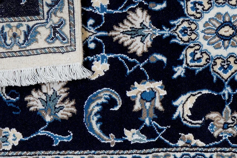 Nain 12La · Handgeknüpft – Blau, 144x67 cm