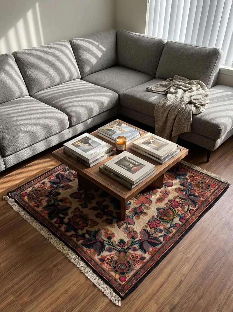 Kashan · Handgeknüpft – Beige, 54x54 cm