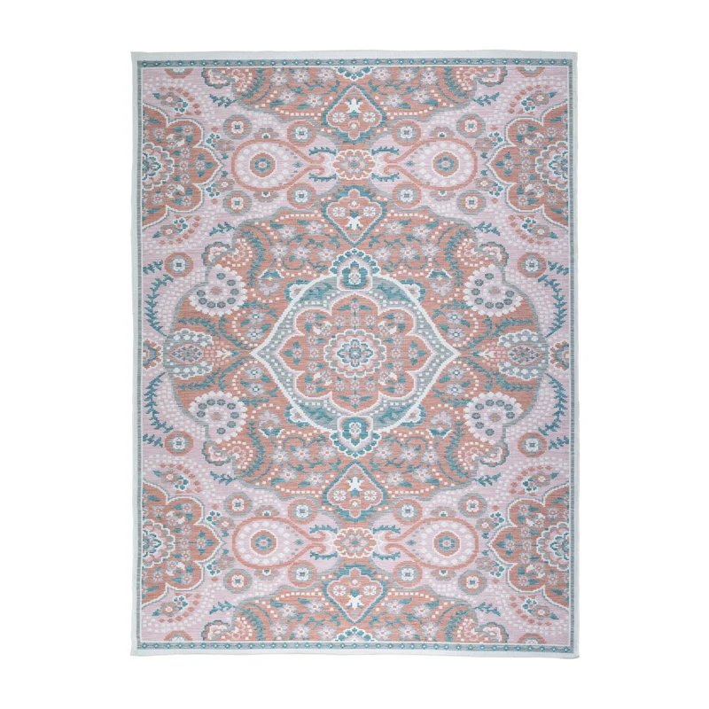 Outdoor Teppich Boho - Vedra Medaillon Rosa