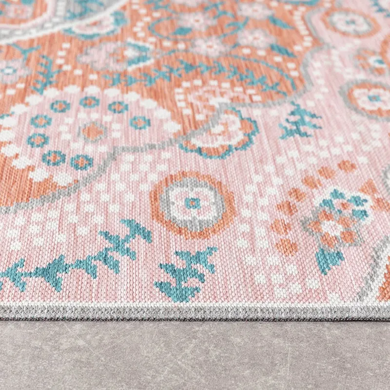 Outdoor Teppich Boho - Vedra Medaillon Rosa