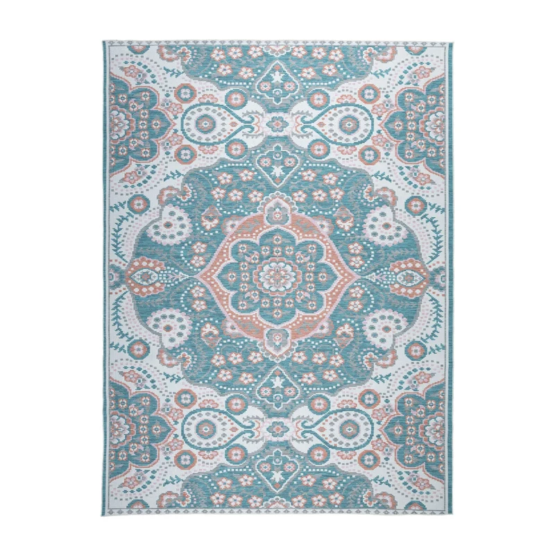 Outdoor Teppich Boho - Vedra Medaillon Blau