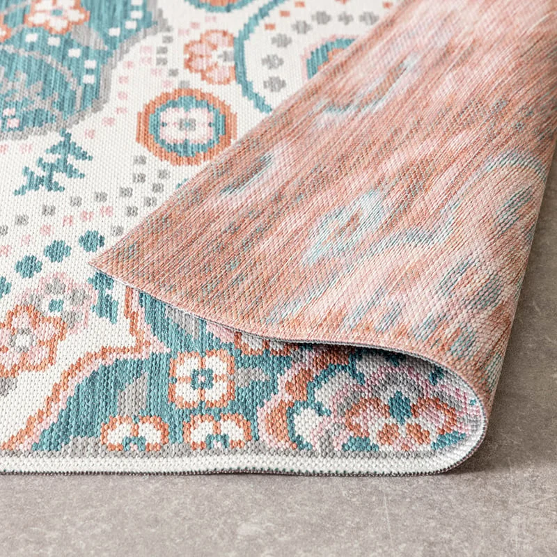 Outdoor Teppich Boho - Vedra Medaillon Blau