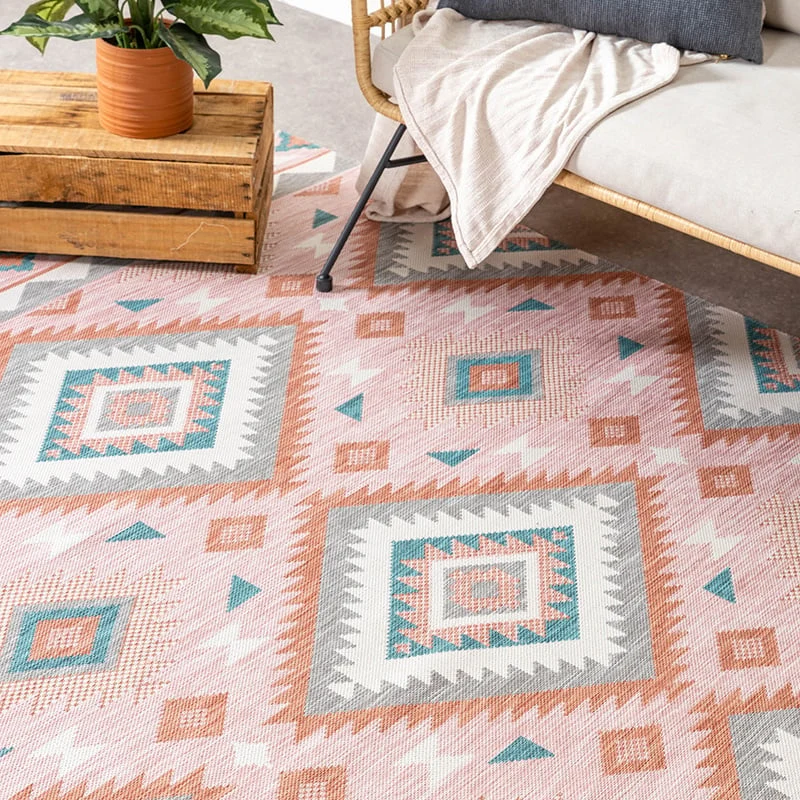 Outdoor Teppich Boho - Vedra Aztec Rosa