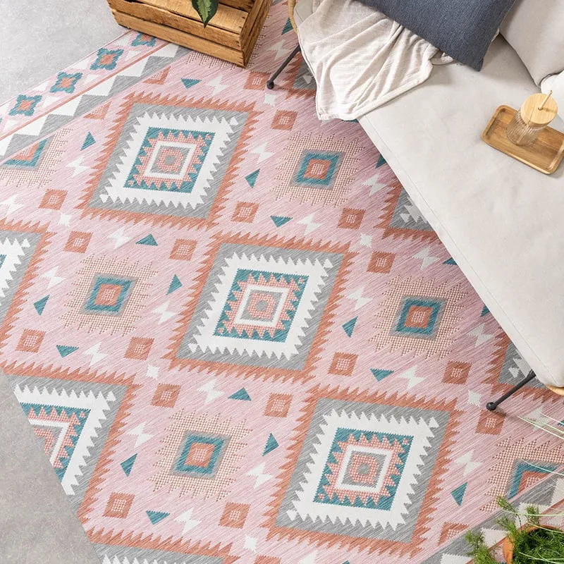 Outdoor Teppich Boho - Vedra Aztec Rosa