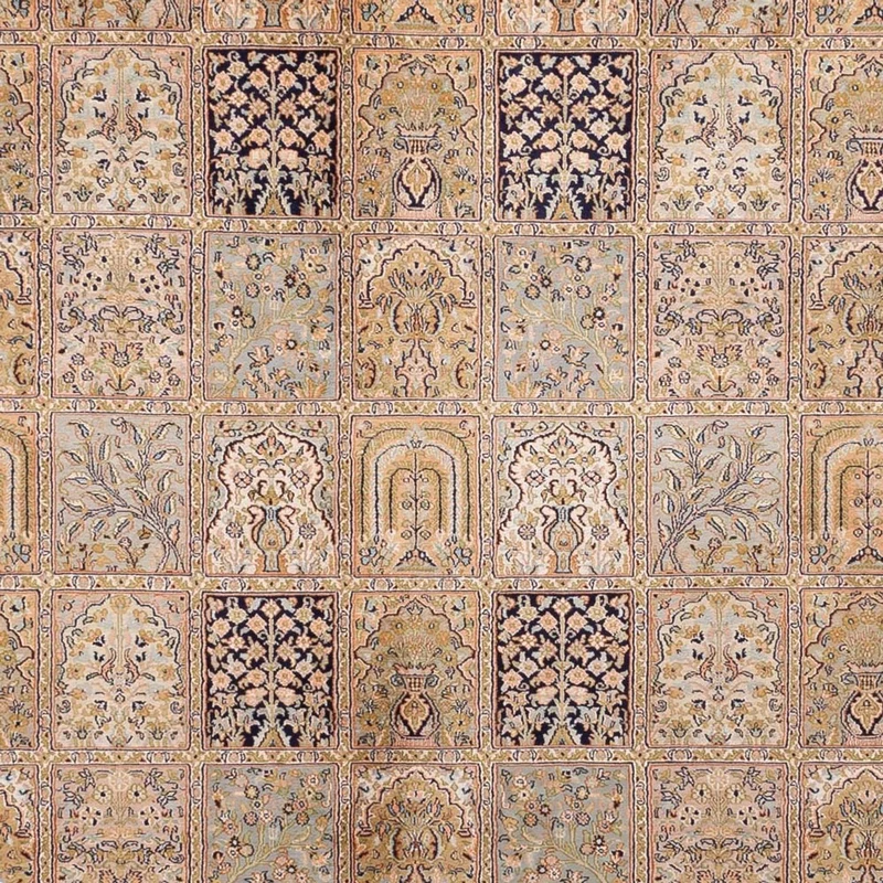 Kaschmir Seide Teppich 273x378cm - Orientteppich - dunkelbeige