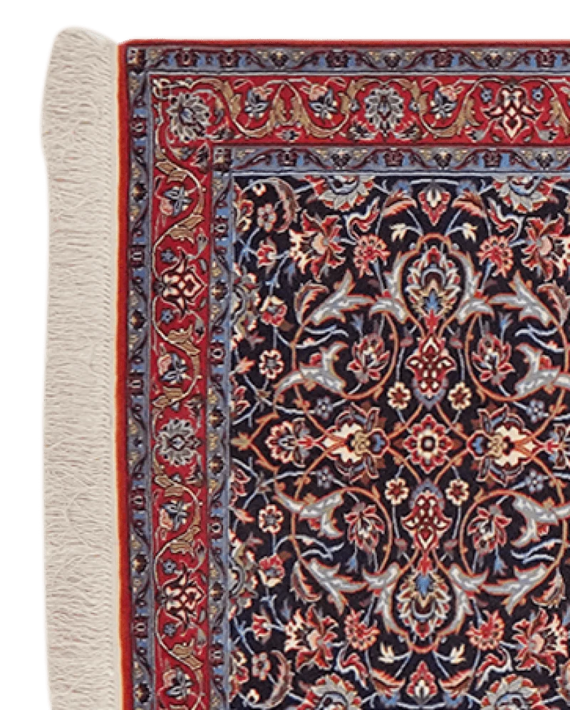 Isfahan · Handgeknüpft – Blau, 394x88 cm