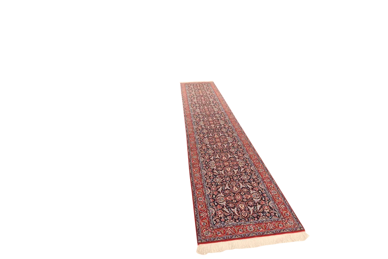 Isfahan · Handgeknüpft – Blau, 394x88 cm
