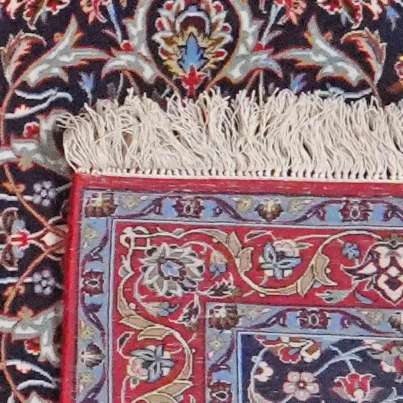 Isfahan · Handgeknüpft – Blau, 394x88 cm
