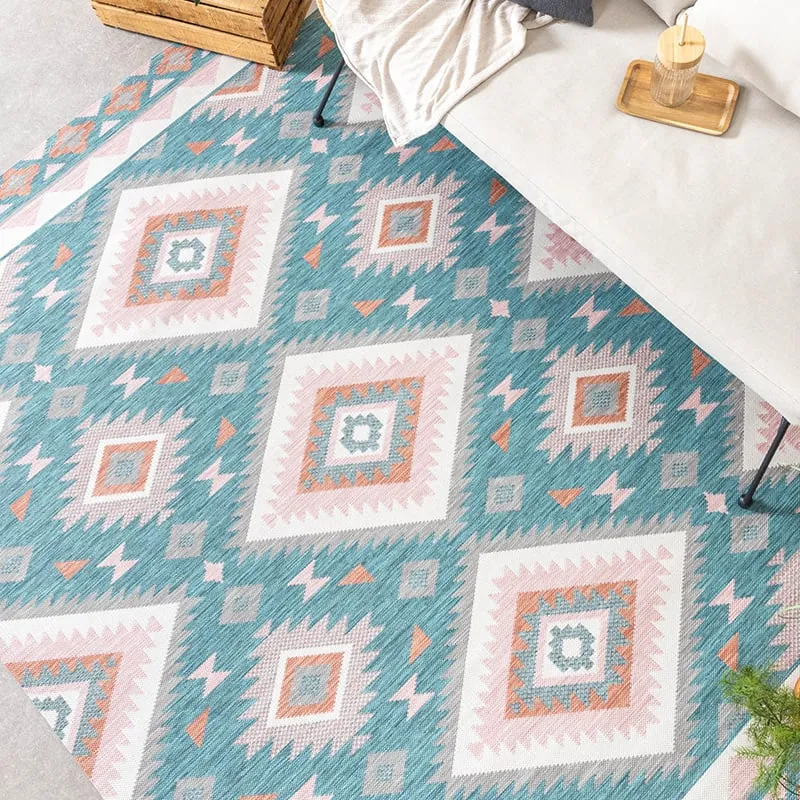 Outdoor Teppich Boho - Vedra Aztec Blau