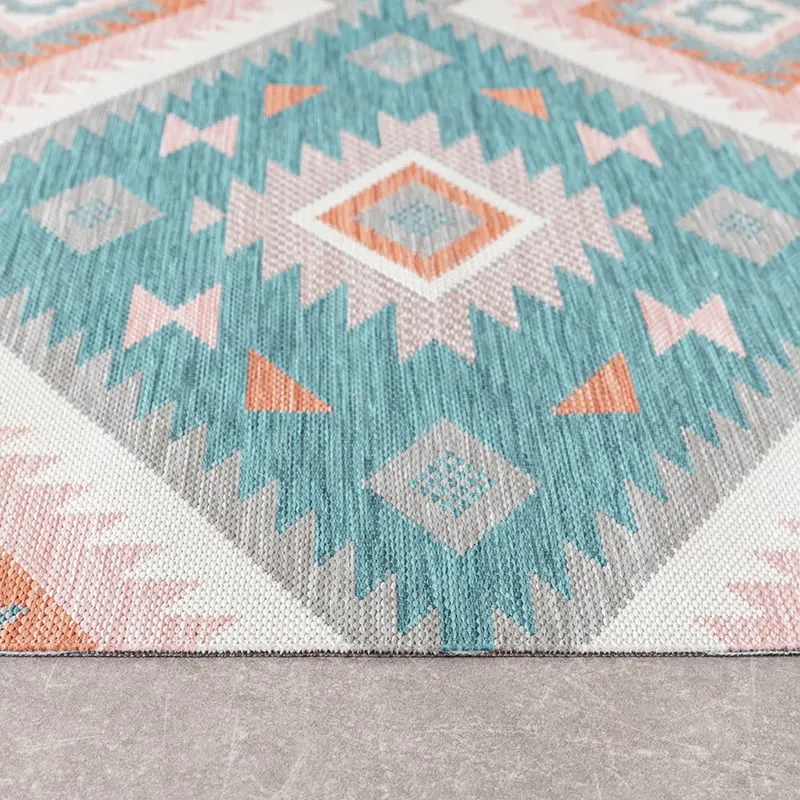Outdoor Teppich Boho - Vedra Aztec Blau