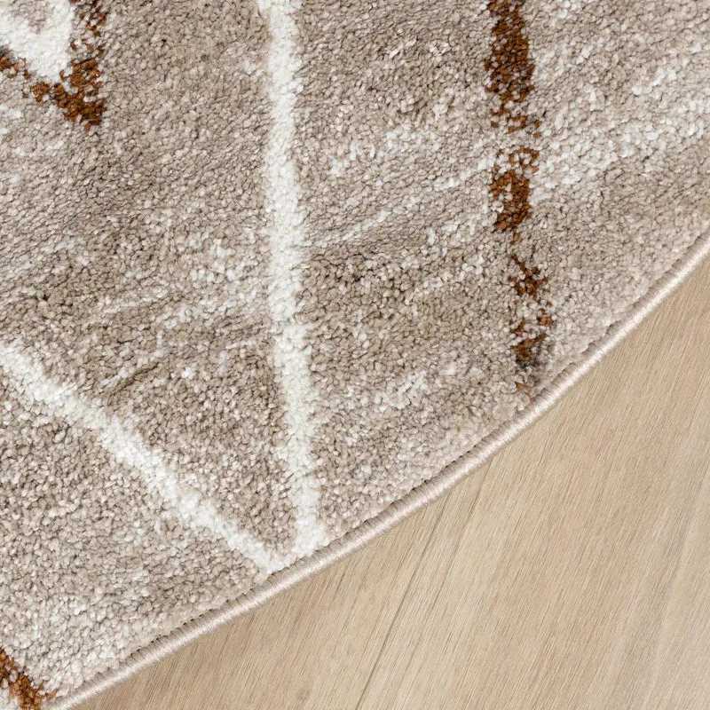Berberteppich Rund - Blend Diamond Beige
