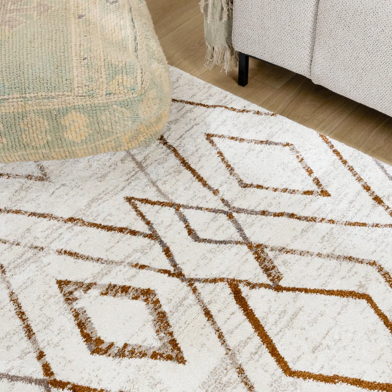 Hochflor Teppich - Blend Diamond Creme Bunt